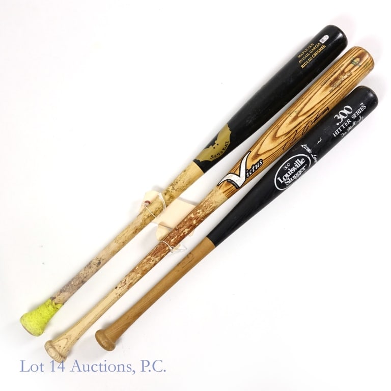 White Sox Game Used Bats (2): Avisail Garcia game used bat with a hologram from MLB. This bat is cracked and has a significant amount of pine tar on the handle. Also included is a Tim Anderson signed game used bat that is cracked 
