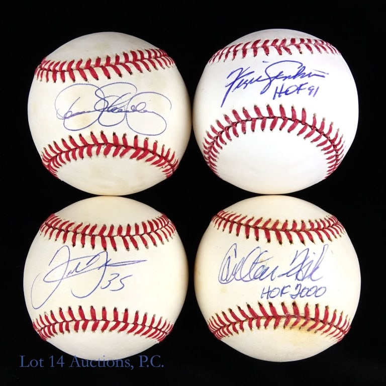 8 Baseballs Signed By HOF Members - 2