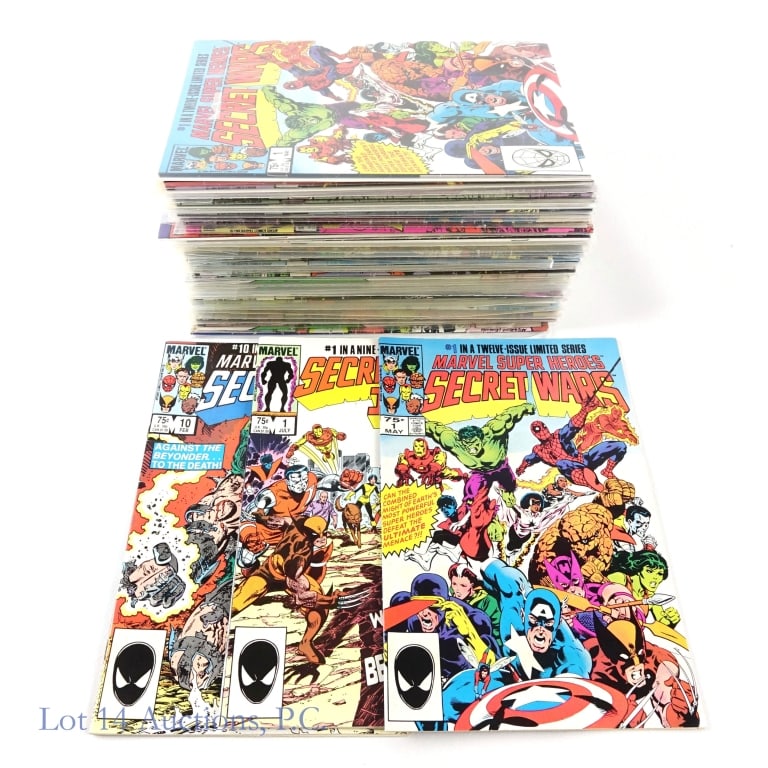 Secret Wars 1 & 2, Tie-Ins, Key MARVEL (+50): Secret Wars 1 & 2, Tie-Ins, Key MARVEL (+50). Collection of over 50 Marvel Super Heroes Secret Wars (incomplete, but multiples of 1, 2 & 3) and Secret Wars II (complete 1-9 with most tie-ins)