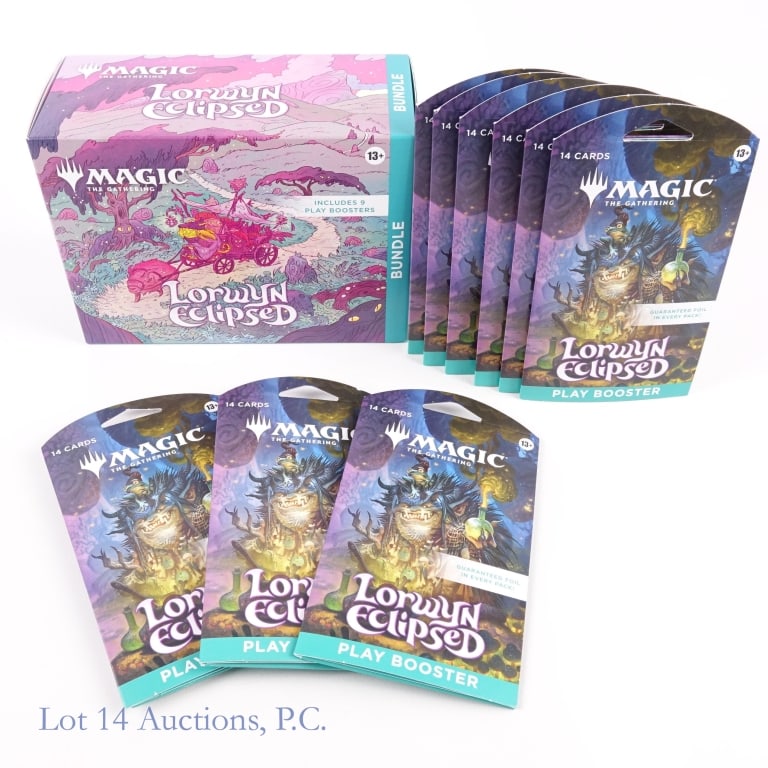 Magic The Gathering Lorwyn Eclipsed, 9 Singles NIP: Magic The Gathering Lorwyn Eclipsed Bundle, 2026 - Includes 9 play boosters, factory sealed. Nine (9) Play Booster single Packs, Factory Sealed. Guaranteed authentic.