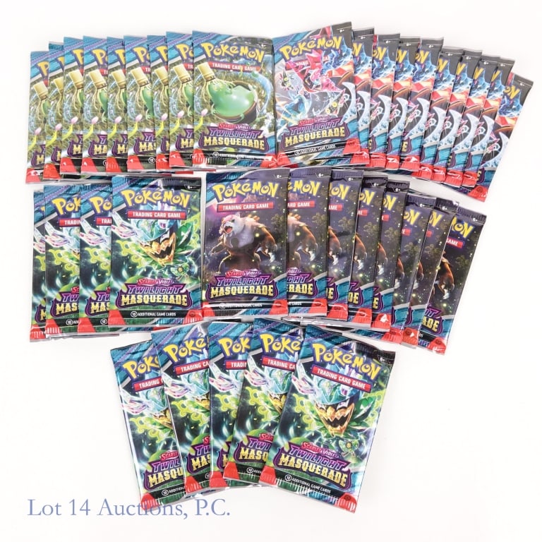 NIP Pokemon Twilight Masquerade Boosters (36): NIP Pokemon Twilight Masquerade Boosters (36). All items Factory Sealed. 36 Scarlet & Violet Twilight Masquerade Booster Packs. Items show minor to no shelf wear. See photos for more details on condit