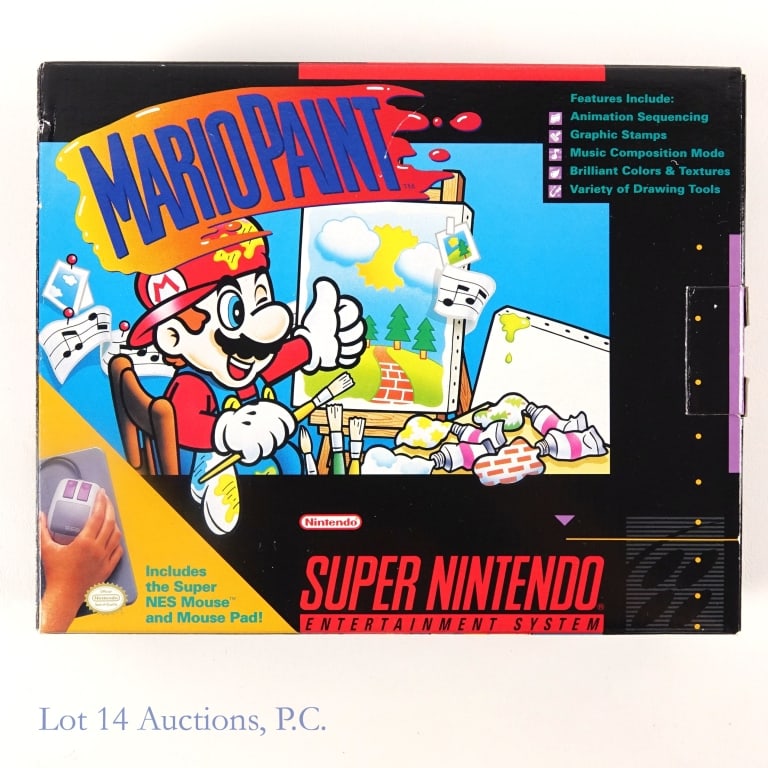 Super Nintendo SNES Mario Paint Mouse Bundle CIB (1 of 3)