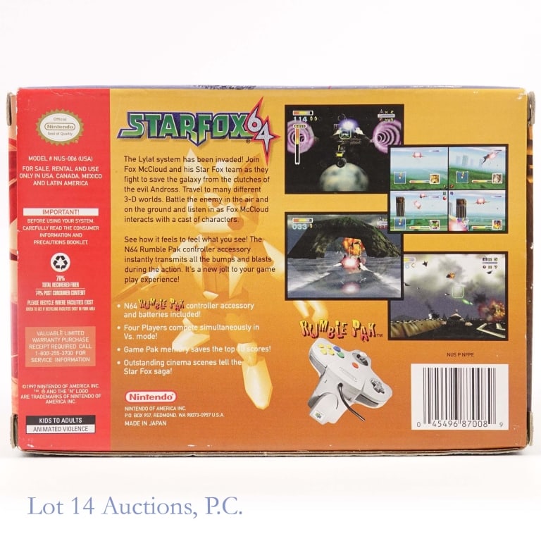 N64 Starfox 64 Game - 2
