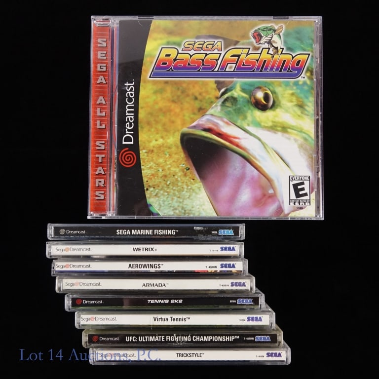 Sega Dreamcast Video Games (9): Nine (9) video games for Sega Dreamcast. Except where noted, all jewel cases are intact, though some wear and scuffs / scratches are apparent: Ultimate Fighting Championship (Crave Entertainment) -