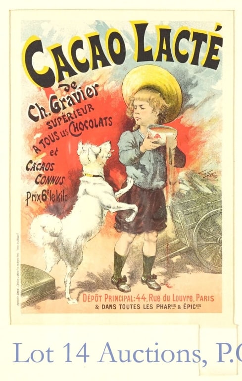 1900s French Cacao Lacte Advertisement Lithograph (1 of 7)