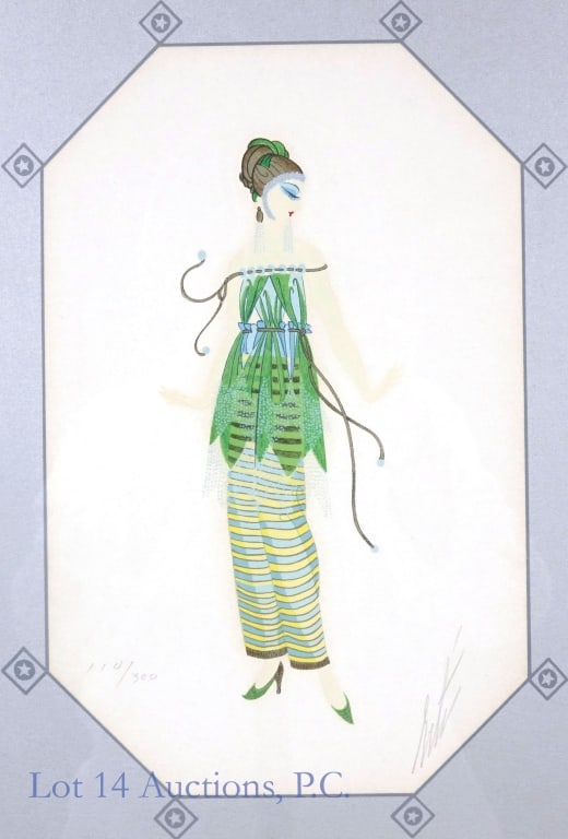 Erte's "Dinarzade" Signed Color Lithograph Print (1 of 8)