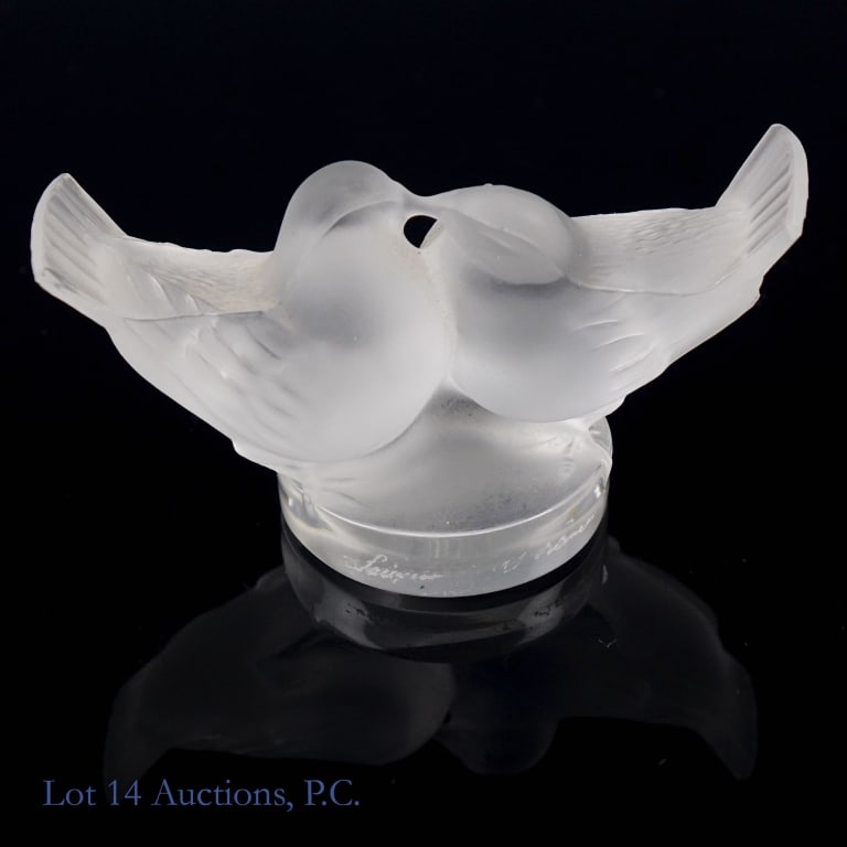 Lalique Crystal "Two Lovebirds" Miniature Figurine (1 of 4)