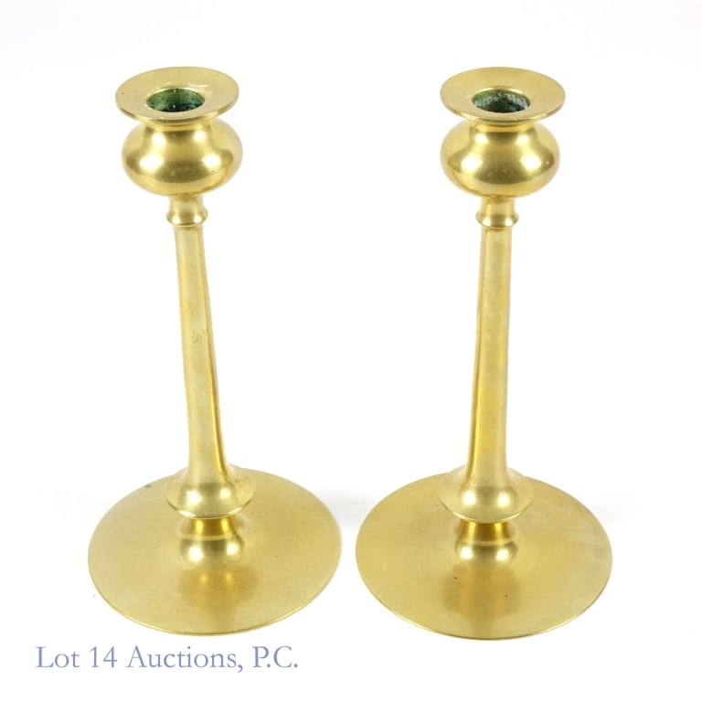 Robert Jarvie Style Brass Candlesticks (1 of 5)