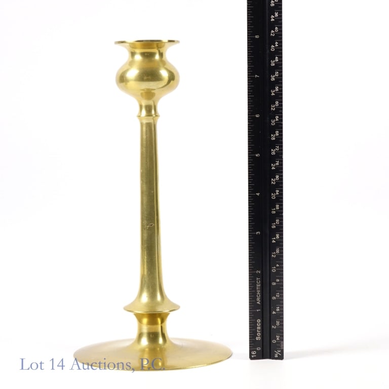 Robert Jarvie Style Brass Candlesticks - 5