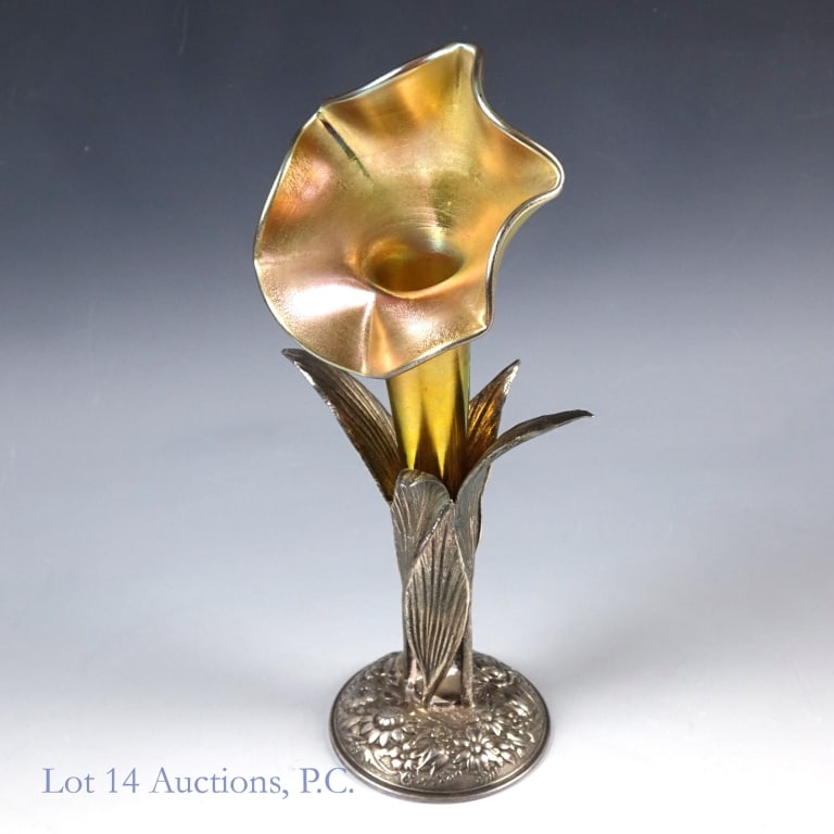 Rogers Smith & Co Glass & Silver Plated Vase (1 of 5)