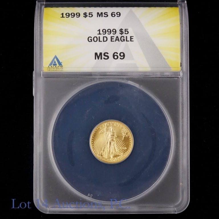 1999 (P) US $5 Gold Eagle Bullion (ANACS MS69) (1 of 4)