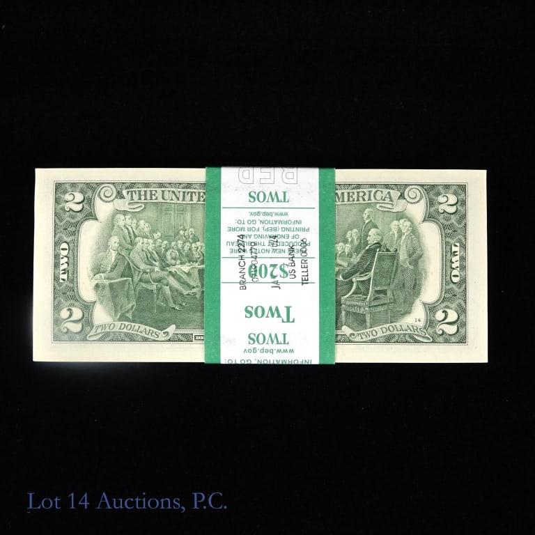 2017-A $2 Fed Reserve Notes CU Consec. S/Ns (100) - 3