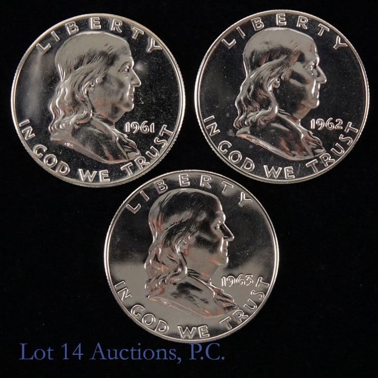 1961-1963 US Silver Proof Franklin 50c (3) (1 of 2)