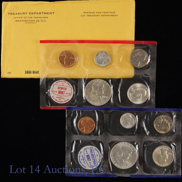 1960 P,D US 90%-Silver Unc. 10-Coin Mint Set (1 of 3)