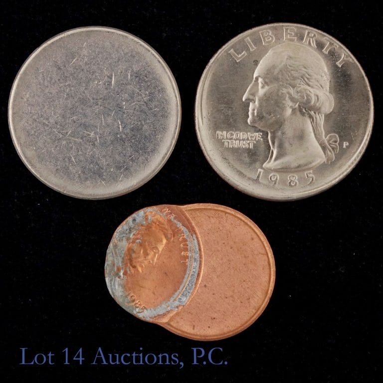 US Lincoln 1c & Washington 25c Error Coins (3) (1 of 2)