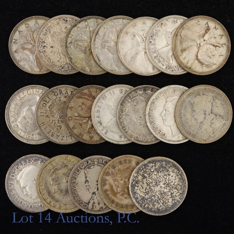Various Canada Silver 25 Cent Coins (19) (1 of 3)