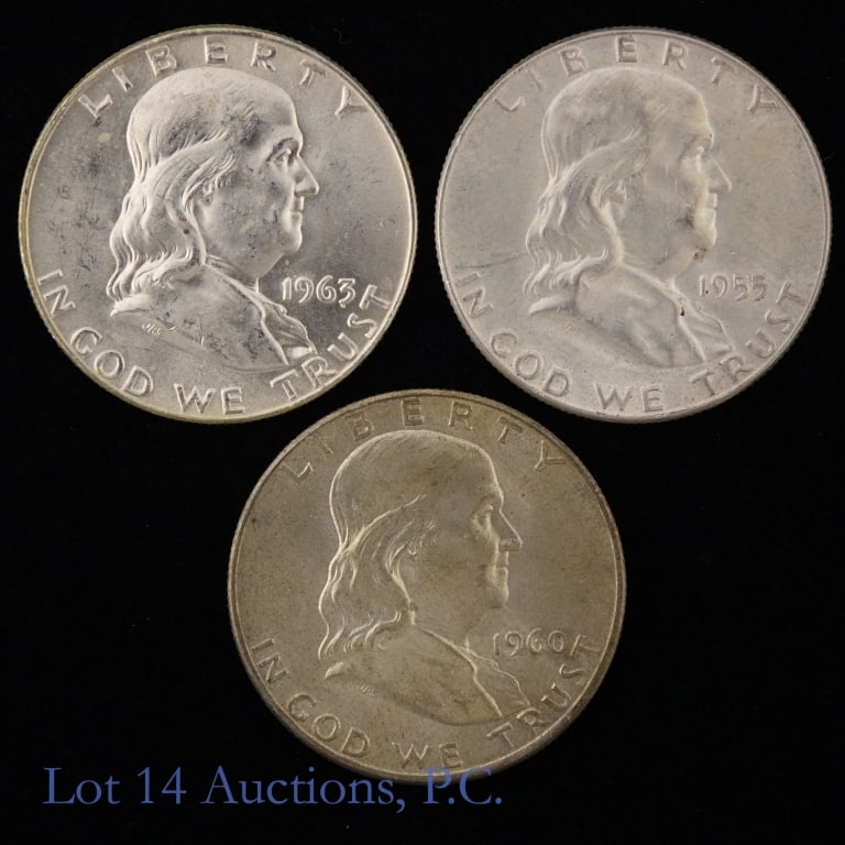 US Silver Franklin Half Dollars - Better Dates, 4 - 4