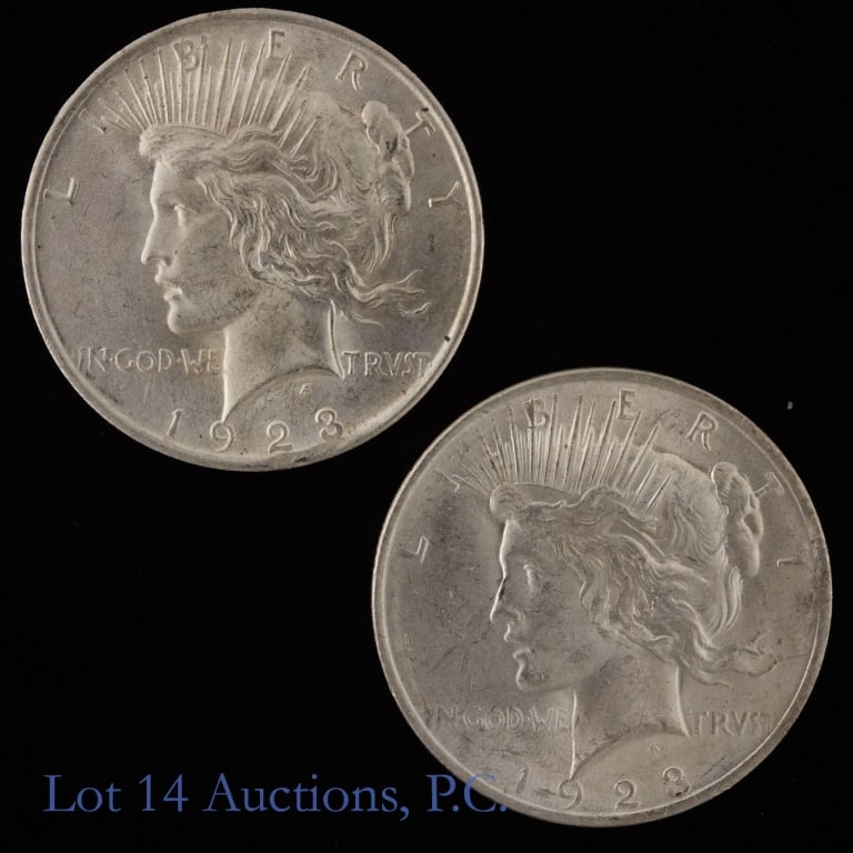 1923 US Silver Peace Dollar (*BU HALO RV) (1 of 2)