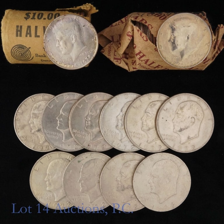 US Clad Eisenhower Dollars & Kennedy 50c (50) (1 of 5)