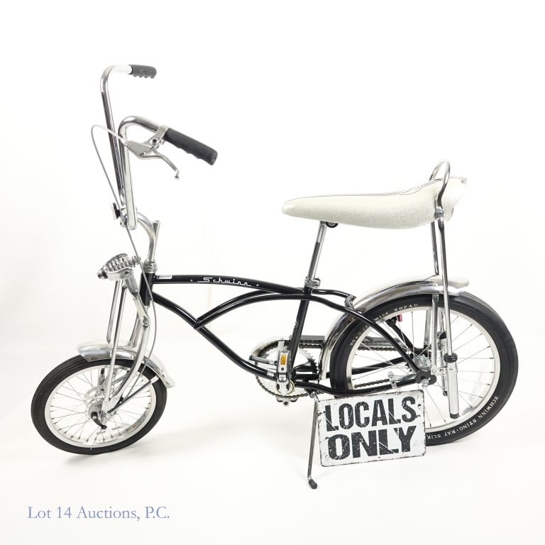 Schwinn Sting-Ray "Coal Krate" Bicycle: LOCAL PICK UP OR THIRD PARTY SHIPPING ONLY. Schwinn Sting-Ray Coal Krate single speed, dual-brake bike. 16" Front wheel, 20" rear wheel. Sturmey Archer internal front brake and rear coaster brake.