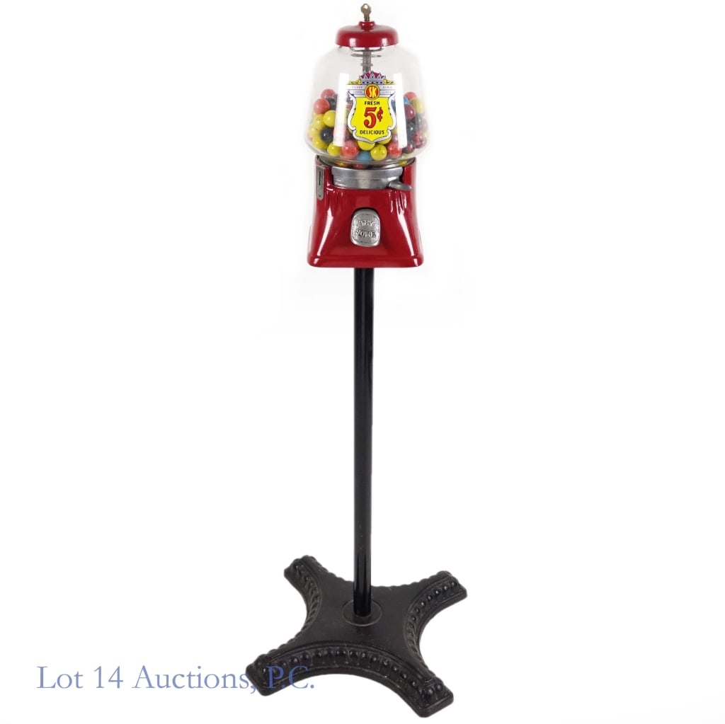 Silver King 5 Cent Gumball Machine With Stand (1 of 5)