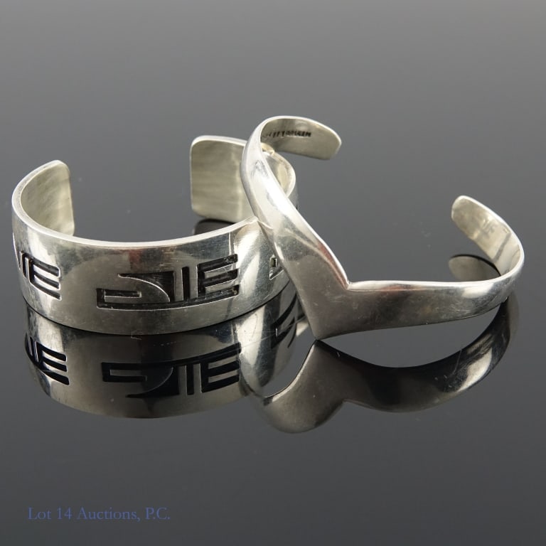 Three Sterling Silver Bracelets - 8