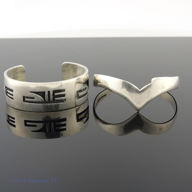 Three Sterling Silver Bracelets - 9