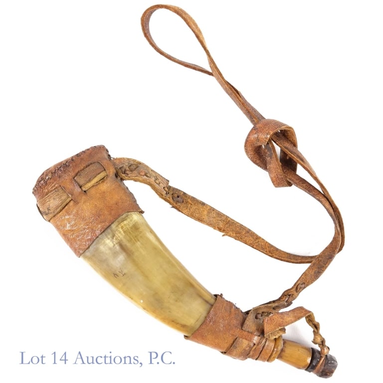 Leather And Horn Gunpowder Flask (1 of 5)