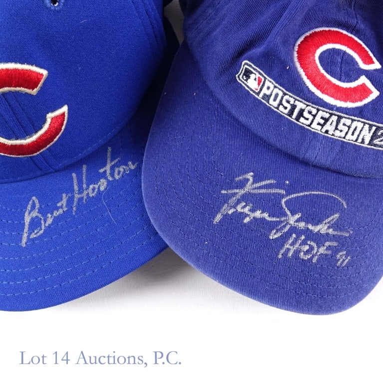 5 Chicago Cubs Signed Baseball Caps - 3