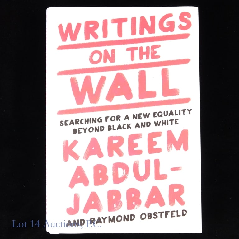 Kareem Abdul Jabbar Signed Book: "Writings on the Wall: Searching for a New Equality Beyond Black and White" book by Kareem Abdul-Jabbar and Raymond Obstfeld. Signed by Kareem Abdul-Jabbar on the title page. 2016 first edition.