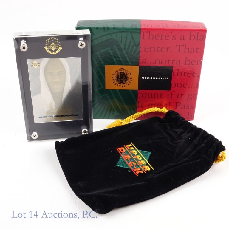 Michael Jordan 24k Gold Rare Air Card - #396: 1994 Upper Deck authenticated Michael Jordan RareAir 24k Gold / Nickel-Silver Limited Edition basketball card. With Upper Deck pouch and box. Card holder is 3.5 x 5.75".