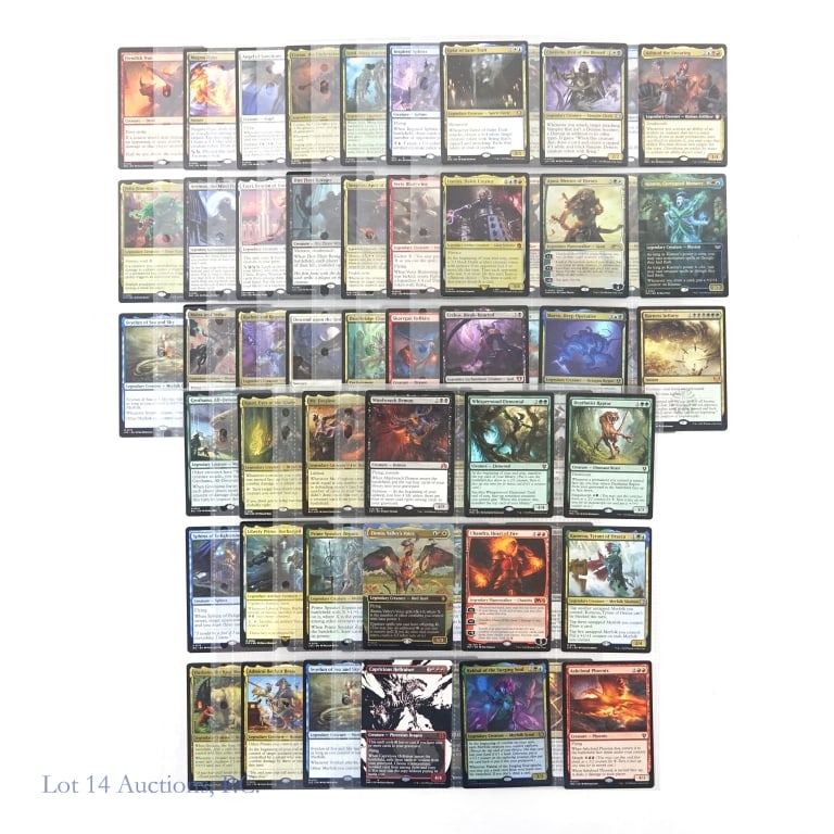 Magic The Gathering Cards, All Mythic (99 Total): Magic The Gathering Cards, All Mythic (99 Total). Features (11) pages of cards that are exclusively mythic. The cards seem to be predominantly from 2022-2025. Please see images for details regarding