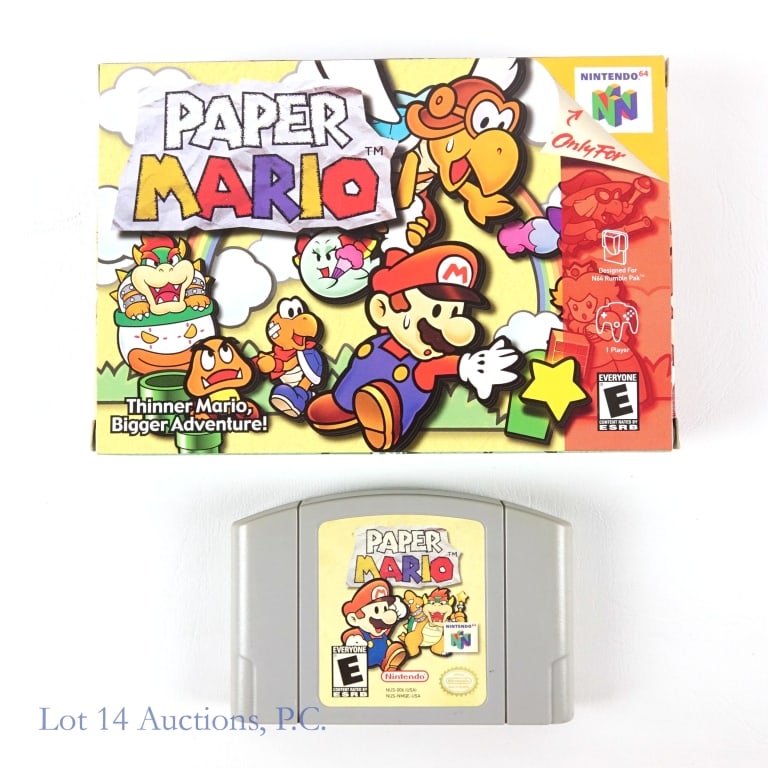 Nintendo N64 Paper Mario Game With Box: Nintendo N64 Paper Mario game. Includes box but is missing manual. See photos for condition and details of the box and game.