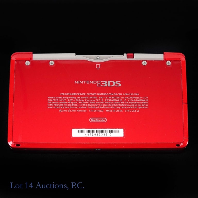 Nintendo 3DS Flame Red Console T+W - 3