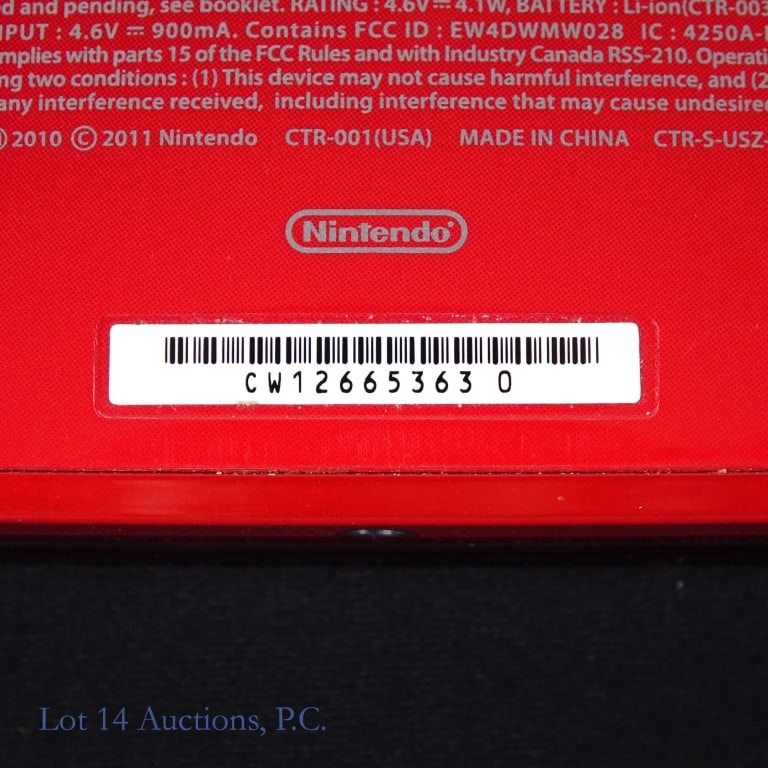 Nintendo 3DS Flame Red Console T+W - 4