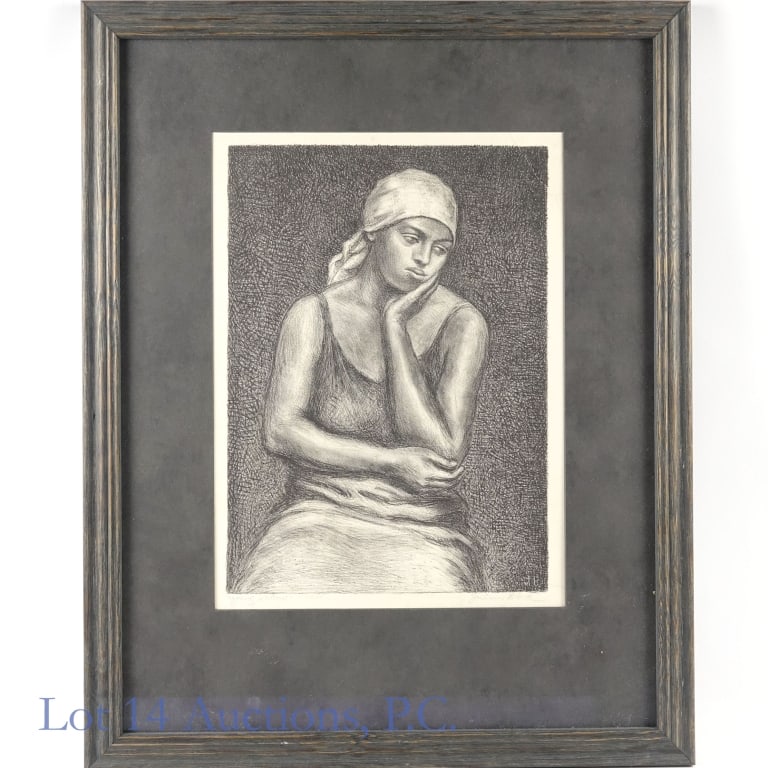 Julius Bloch "Young Widow" Print Signed - 3