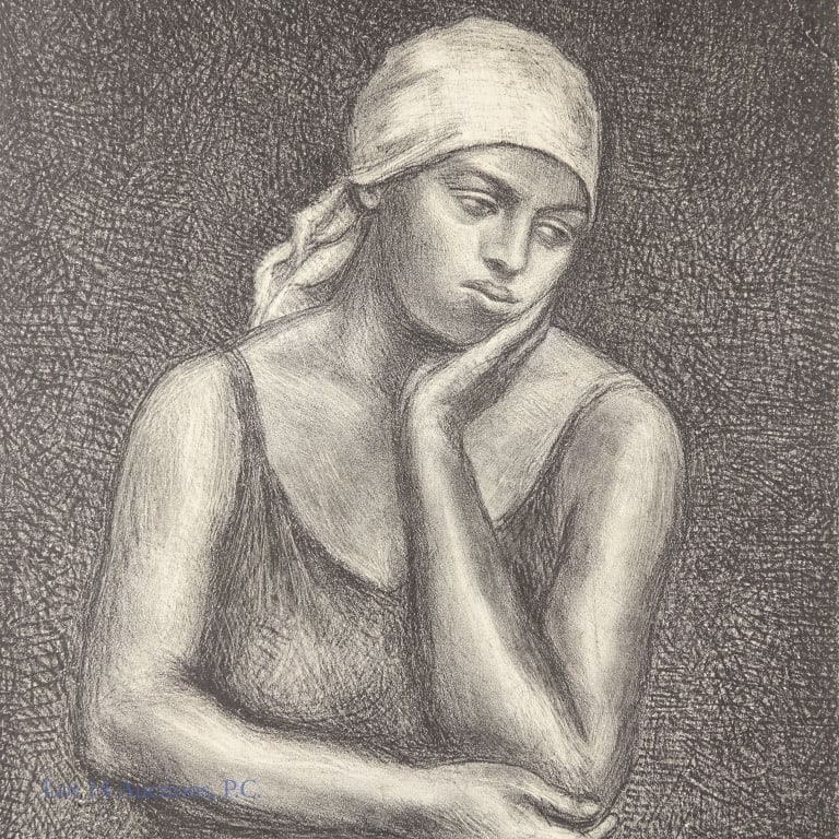 Julius Bloch "Young Widow" Print Signed - 4