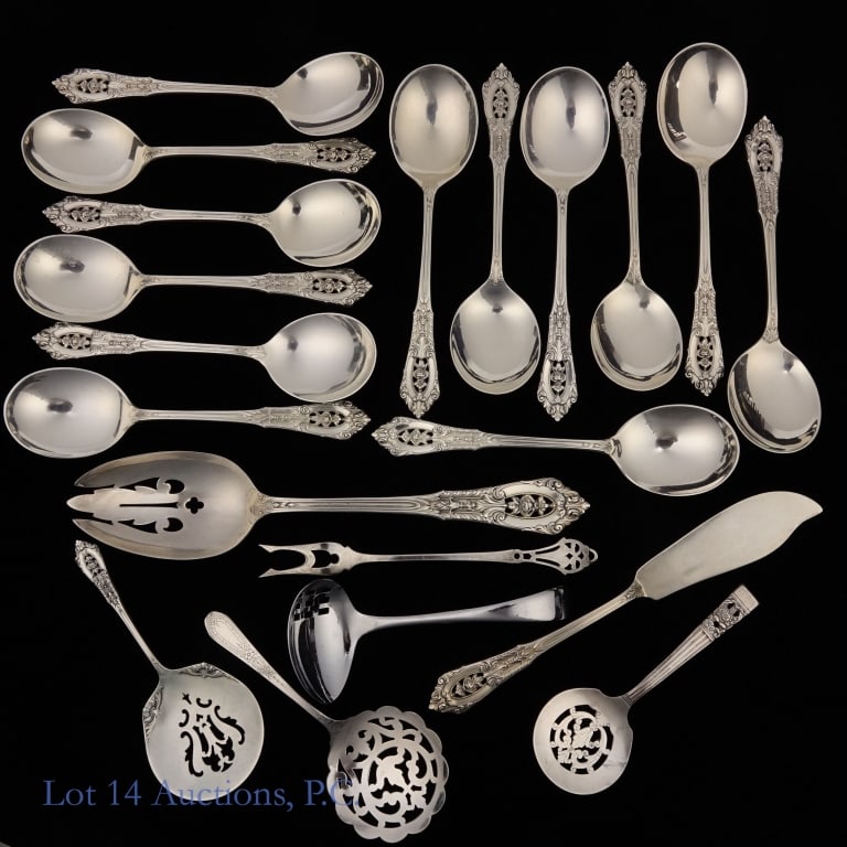 Wallace Sterling Silver Flatware 90 Piece Set - 7