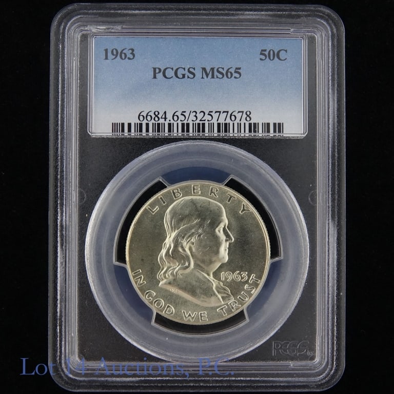 1963 (P) US Silver Franklin 50c (PCGS MS65) (1 of 2)