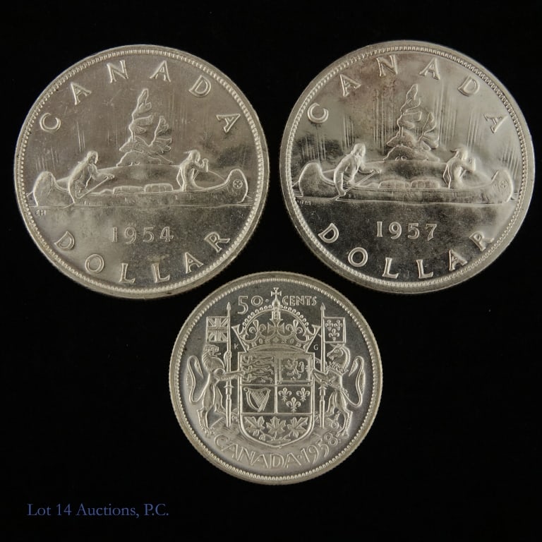 Canada 80%-Silver 50c & $1 Coins (ASW 1.5 Oz), 3 (1 of 2)