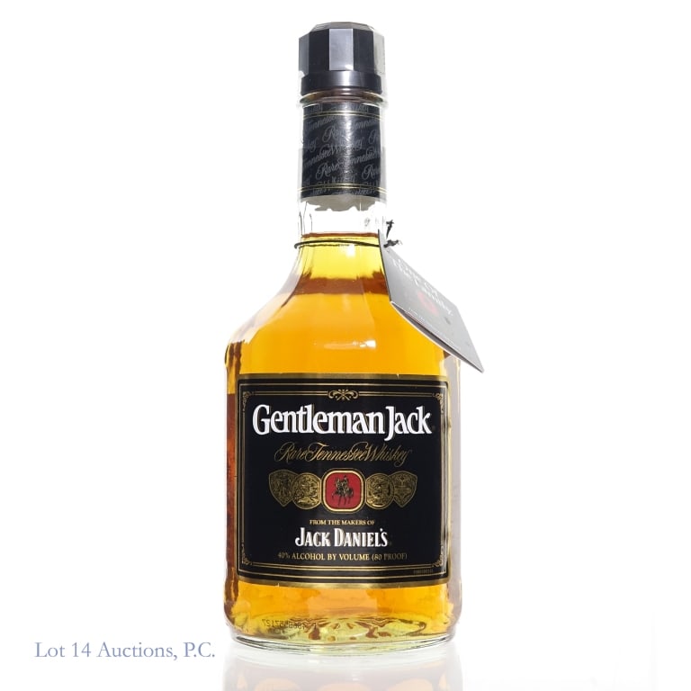 Gentleman Jack Rare Tennessee Whiskey (3rd Gen): Gentleman Jack Rare Tennessee Whiskey, 80 Proof, 750 ml, 3rd Generation Bottle (1999-2006). Original neck tag included.