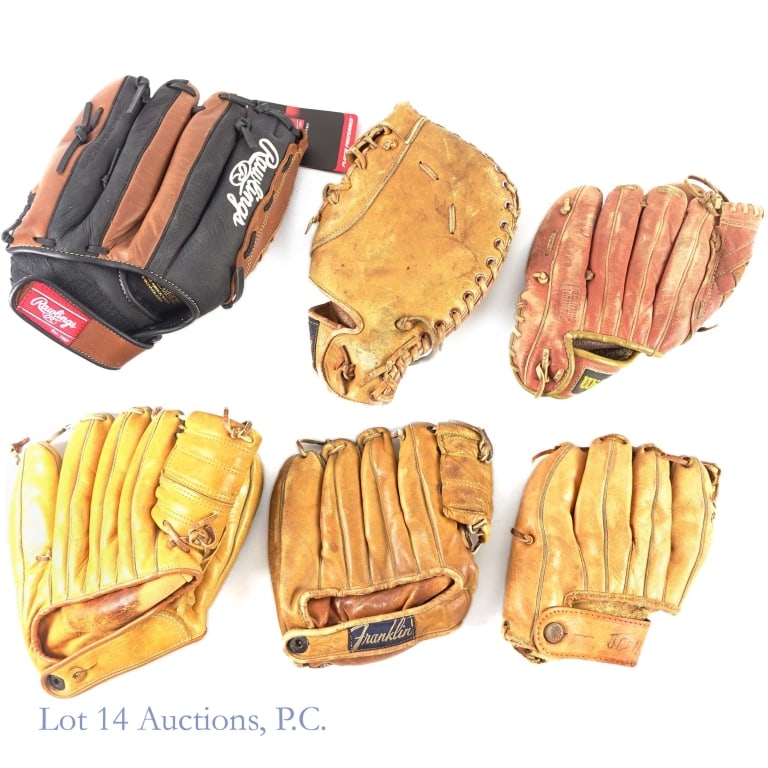 8 Baseball Gloves With 1 Signed - 2