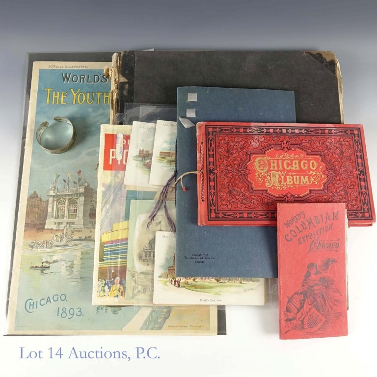 Chicago World's Fair Memorabilia Century Progress: Interesting collection of memorabilia from the 1893 Columbian Exposition and the 1933 Century of Progress Fair. Among the treasures in this collection are a World's Fair Number The Youth's Companion