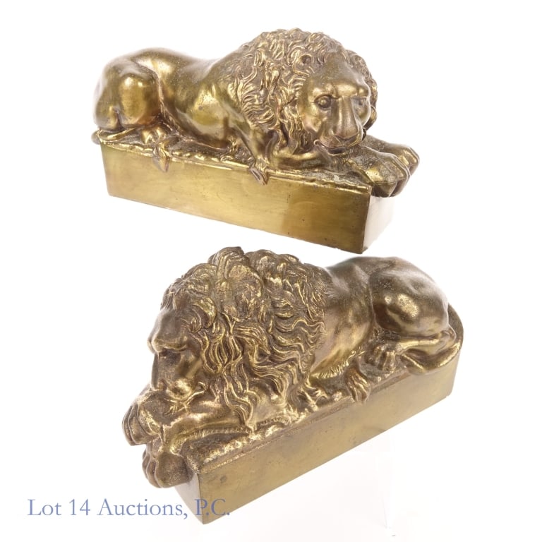 After Antonio Canova Lion Bookends (Pair) (1 of 7)