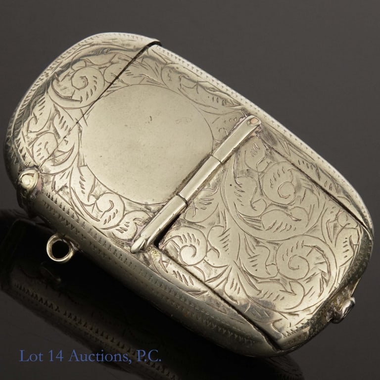 Silver Plated Vesta w/ Stamp, Pencil, Coin Holders (1 of 5)