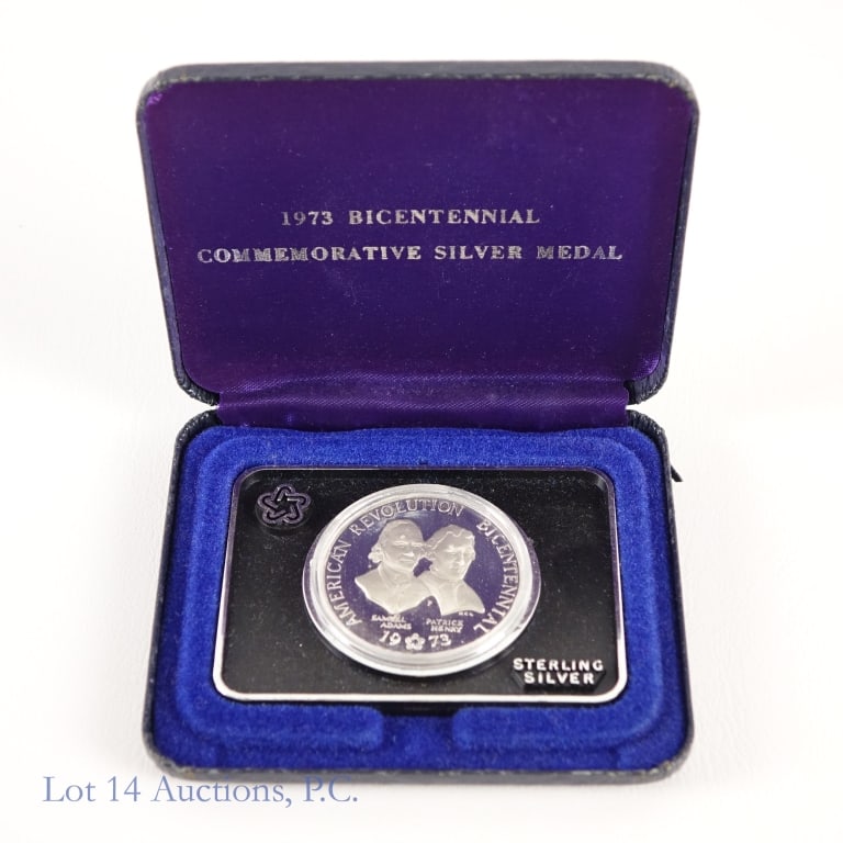 1973 US 92.5% Silver Pr Adams / Henry Medal (OGP) (1 of 3)