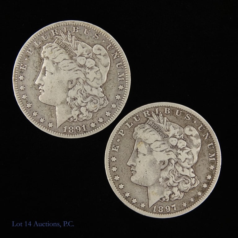 1891o & 1897o US Silver Morgan $1 (2) (1 of 2)