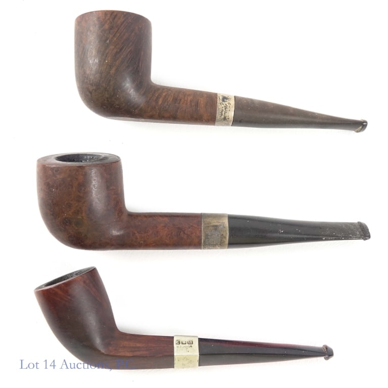 Cellini Tobacco Pipes w/ Silver Bands (3) (1 of 8)