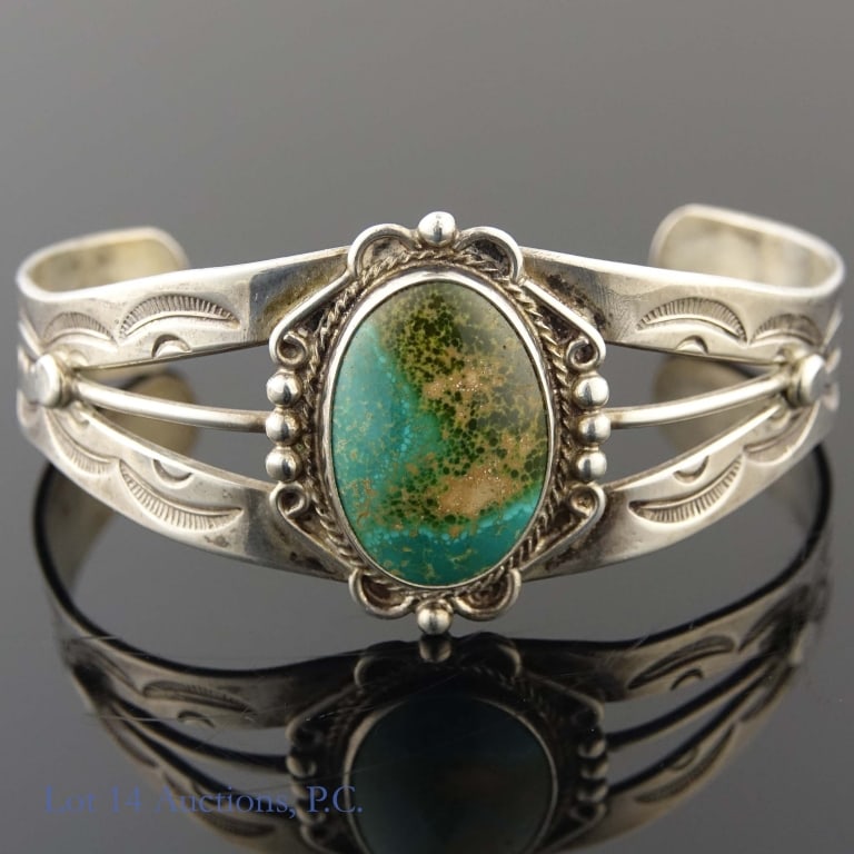 5 Silver Bracelets, Malachite, Turquoise - 2