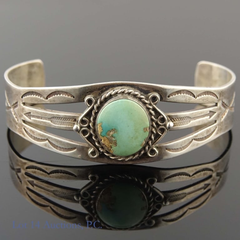 5 Silver Bracelets, Malachite, Turquoise - 3